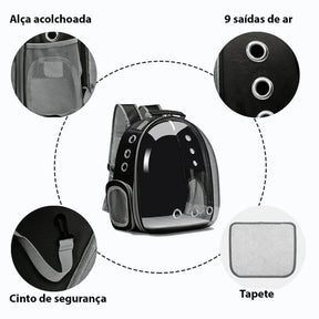 Mochila de Transporte Panorâmica para Pets