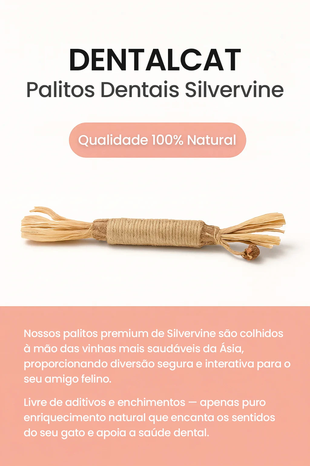 DENTALCAT - 3 Palitos Dentais Silvervine para Gatos